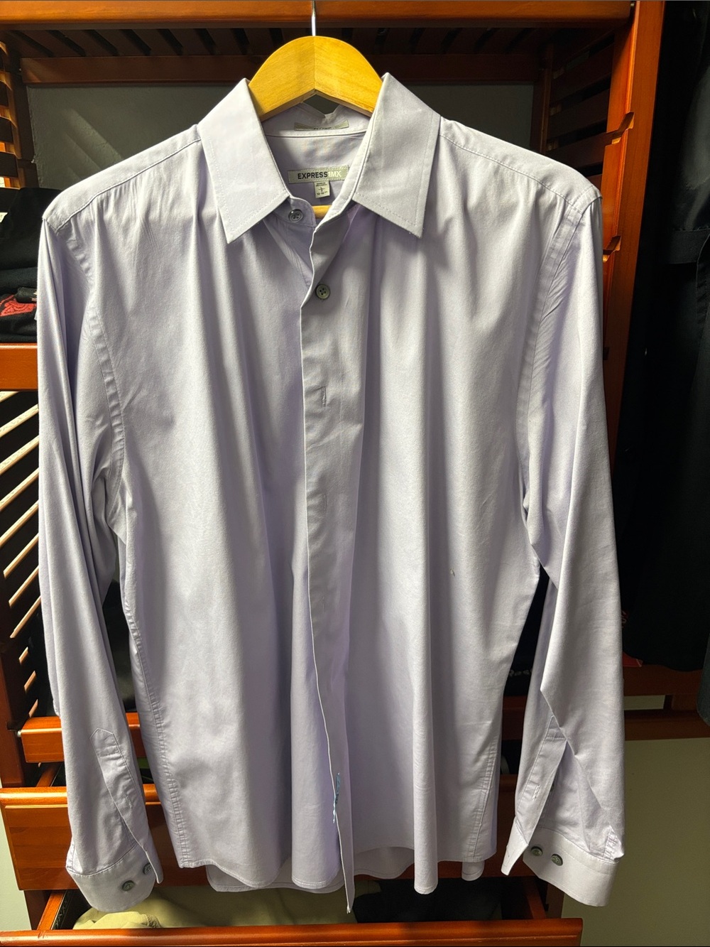 Express Men’s Light Lavender Dress Shirt - Classic Point Collar